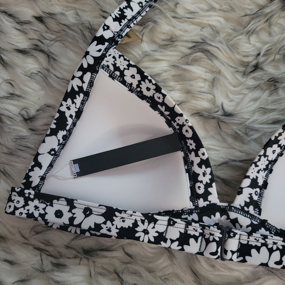 PINK black floral bikini small - Picture 7 of 12